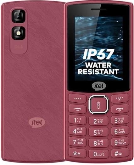 Itel Aqua | IP67 Water Resistant | AI ENC Noise Cancellation | Type-C Charging | 1200mAh Battery | 2.4" Display | Bluetooth | King Voice | Camera with Flash | Dual SIM | Red